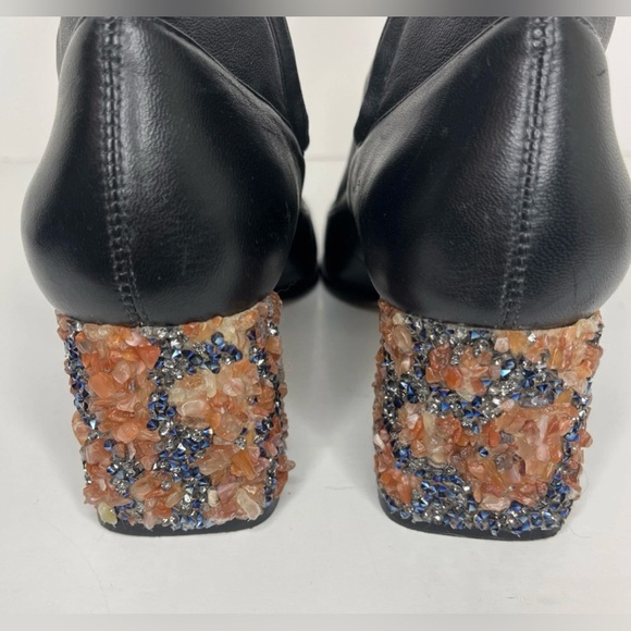 Sophia Webster Stella Black Leather Embellished Ankle Boots Womens Size 39.5/8 - Picture 9 of 16